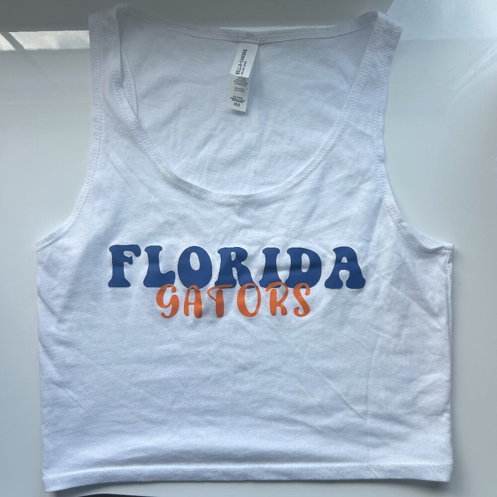 Florida Gators Cropped White Tank Top